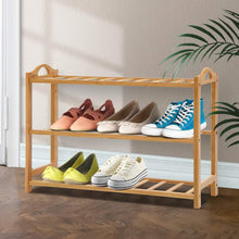 Load image into Gallery viewer, Simple 3 Tiers Bamboo Shoe Rack