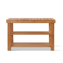 Load image into Gallery viewer, Bamboo Shoe Rack With Wooden Seat