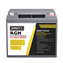 Load image into Gallery viewer, Giantz AGM Battery 12V 60Ah Deep Cycle Box Portable Solar Caravan Camping