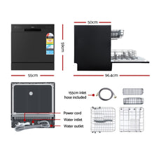 Load image into Gallery viewer, Freestanding 8 place settings Benchtop Dishwasher - Black