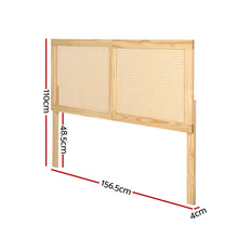 Load image into Gallery viewer, Artiss Bed Head Queen Size Rattan - RIBO Pine