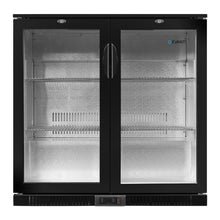 Load image into Gallery viewer, Devanti Bar Fridge 2 Glass Door Commercial Display Freeer Drink Beverage Cooler Black