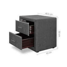 Load image into Gallery viewer, Fabric Bedside Table - Grey 1 PC