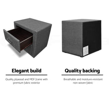 Load image into Gallery viewer, Fabric Bedside Table - Grey 1 PC