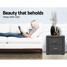 Load image into Gallery viewer, Fabric Bedside Table - Grey 1 PC
