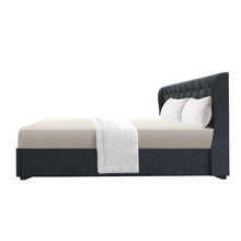 Load image into Gallery viewer, Artiss Issa Bed Frame Fabric Gas Lift Storage - Charcoal King