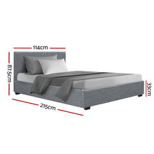Load image into Gallery viewer, Artiss Nino Bed Frame Fabric - Grey King Single
