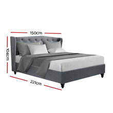 Load image into Gallery viewer, Artiss Pier Bed Frame Fabric - Grey Double