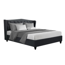 Load image into Gallery viewer, Artiss Pier Bed Frame Fabric - Charcoal King