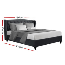 Load image into Gallery viewer, Artiss Pier Bed Frame Fabric - Charcoal King