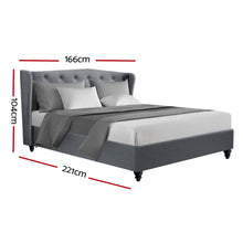 Load image into Gallery viewer, Artiss Pier Bed Frame Fabric - Grey Queen