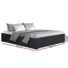 Load image into Gallery viewer, Double Size Fabric Charcoal Gas Lift with Storage Bed Frame without Headboard