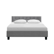 Load image into Gallery viewer, Fabric Grey Queen Bed Frame