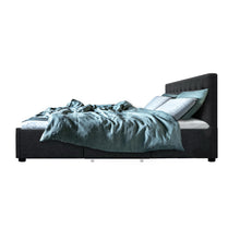 Load image into Gallery viewer, Artiss Avio Bed Frame Fabric Storage Drawers - Charcoal Double