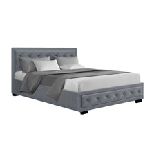Load image into Gallery viewer, Artiss Tiyo Bed Frame Fabric Gas Lift Storage - Grey Double