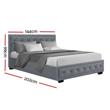 Load image into Gallery viewer, Artiss Tiyo Bed Frame Fabric Gas Lift Storage - Grey Double