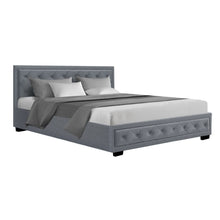 Load image into Gallery viewer, Artiss Tiyo Bed Frame Fabric Gas Lift Storage - Grey King