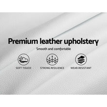 Load image into Gallery viewer, Artiss Tiyo Bed Frame PU Leather Gas Lift Storage - White Queen
