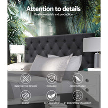 Load image into Gallery viewer, Artiss Bed Head Headboard Queen Size Bedhead Fabric Frame Base CAPPI Charcoal