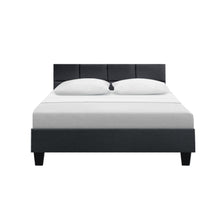 Load image into Gallery viewer, Artiss Tino Bed Frame Double Size Charcoal Fabric