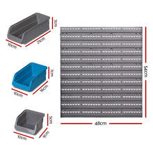 Load image into Gallery viewer, Giantz 96 Storage Bin Rack Wall-Mounted Tool Parts Garage Shelving Organiser