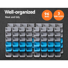 Load image into Gallery viewer, Giantz 96 Storage Bin Rack Wall-Mounted Tool Parts Garage Shelving Organiser