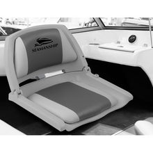 Load image into Gallery viewer, Set of 2 Folding Swivel Boat Seats - Grey & Charcoal