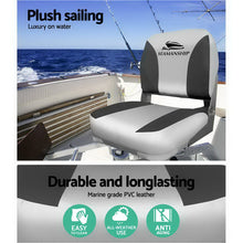 Load image into Gallery viewer, Set of 2 Folding Swivel Boat Seats - Grey