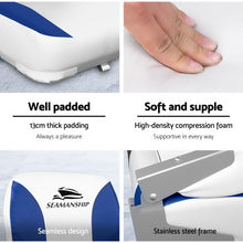 Load image into Gallery viewer, Set of 2 Folding Swivel Boat Seats - White & Blue
