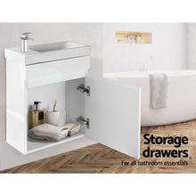 Load image into Gallery viewer, Cefito 400mm Bathroom Vanity Basin Cabinet Sink Storage Wall Hung Ceramic Basins Wall Mounted White