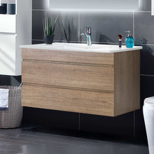 Load image into Gallery viewer, 900mm Bathroom Vanity Cabinet Wash Basin Wall Mounted - Oak White