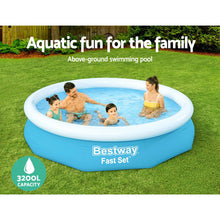 Load image into Gallery viewer, Bestway Swimming Pool Above Ground Kids Fast Set Pools with Filter Pump 3M