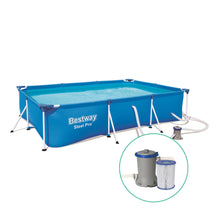Load image into Gallery viewer, Bestway Swimming Pool Steel Frame Above Ground Rectangular Pool Filter Pump