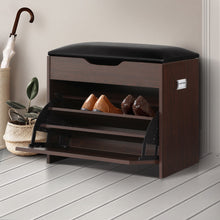 Load image into Gallery viewer, Artiss 12 Pairs Shoe Cabinet Organiser Wooden Storage Bench Stool