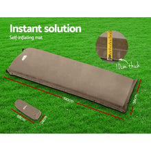 Load image into Gallery viewer, Weisshorn Self Inflating Mattress Camping Sleeping Mat Air Bed Single Coffee