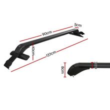 Load image into Gallery viewer, Universal Car Roof Rack Cross Bars 90cm Aluminium Adjustable Lockable 75kg Clamps