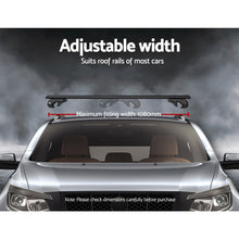 Load image into Gallery viewer, Universal Car Roof Rack 1080mm Cross Bars Aluminium Black Adjustable Car 90kgs load Carrier