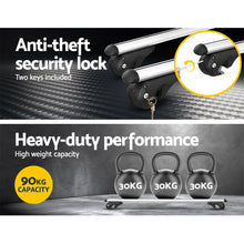 Load image into Gallery viewer, Universal Car Roof Rack 1360mm Cross Bars Aluminium Silver Adjustable Car 90kgs load Carrier