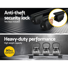 Load image into Gallery viewer, Universal Car Roof Rack Aluminium Cross Bars Adjustable 126cm Black Upgraded