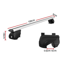 Load image into Gallery viewer, Universal Car Roof Rack Aluminium Cross Bars Adjustable 126cm Silver Upgraded