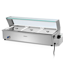 Load image into Gallery viewer, Commercial Food Warmer Bain Marie Electric Buffet Pan Stainless Steel