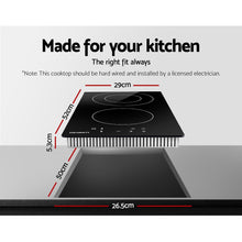 Load image into Gallery viewer, Electric Ceramic 30cm Hob Touch Control 3-Zones Cook Top