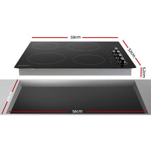 Load image into Gallery viewer, 60cm Electric 4 Zone Knobs Control Ceramic Cooktop