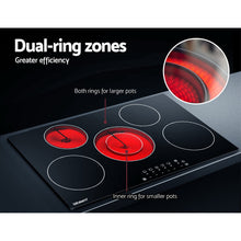 Load image into Gallery viewer, 90cm Ceramic Electric 5 Burner Stove Hob Touch Control 6-Zones Cooktop