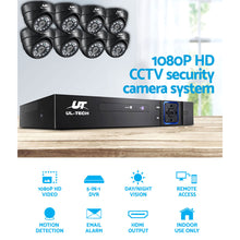 Load image into Gallery viewer, UL-tech 1080P CCTV Security Camera 8CH Dome DVR