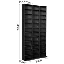 Load image into Gallery viewer, Adjustable Book CD Storage Shelf Rack Unit - Black