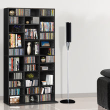 Load image into Gallery viewer, Adjustable Book CD Storage Shelf Rack Unit - Black