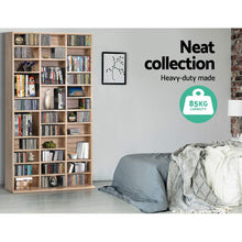 Load image into Gallery viewer, Artiss 528 DVD 1116 CD Storage Shelf Media Rack Stand Cupboard Book Unit Oak