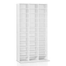 Load image into Gallery viewer, Adjustable Book CD Storage Shelf Unit - White