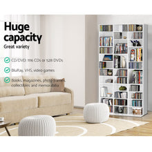 Load image into Gallery viewer, Adjustable Book CD Storage Shelf Unit - White